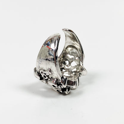 Retro Vintage Skull Signet Ring Silver