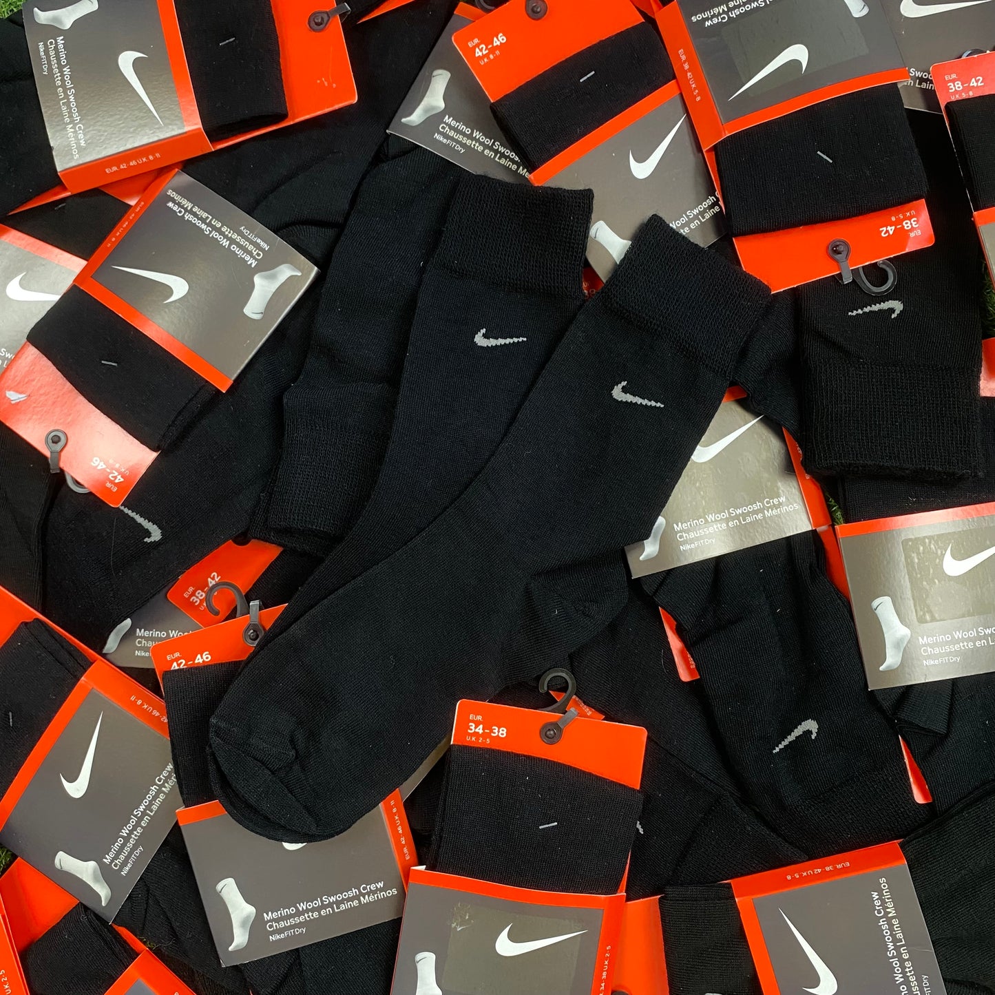 Vintage Nike Merino Wool Socks Black UK12-6