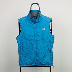 90s The North Face Puffer Gilet Jacket Blue Large