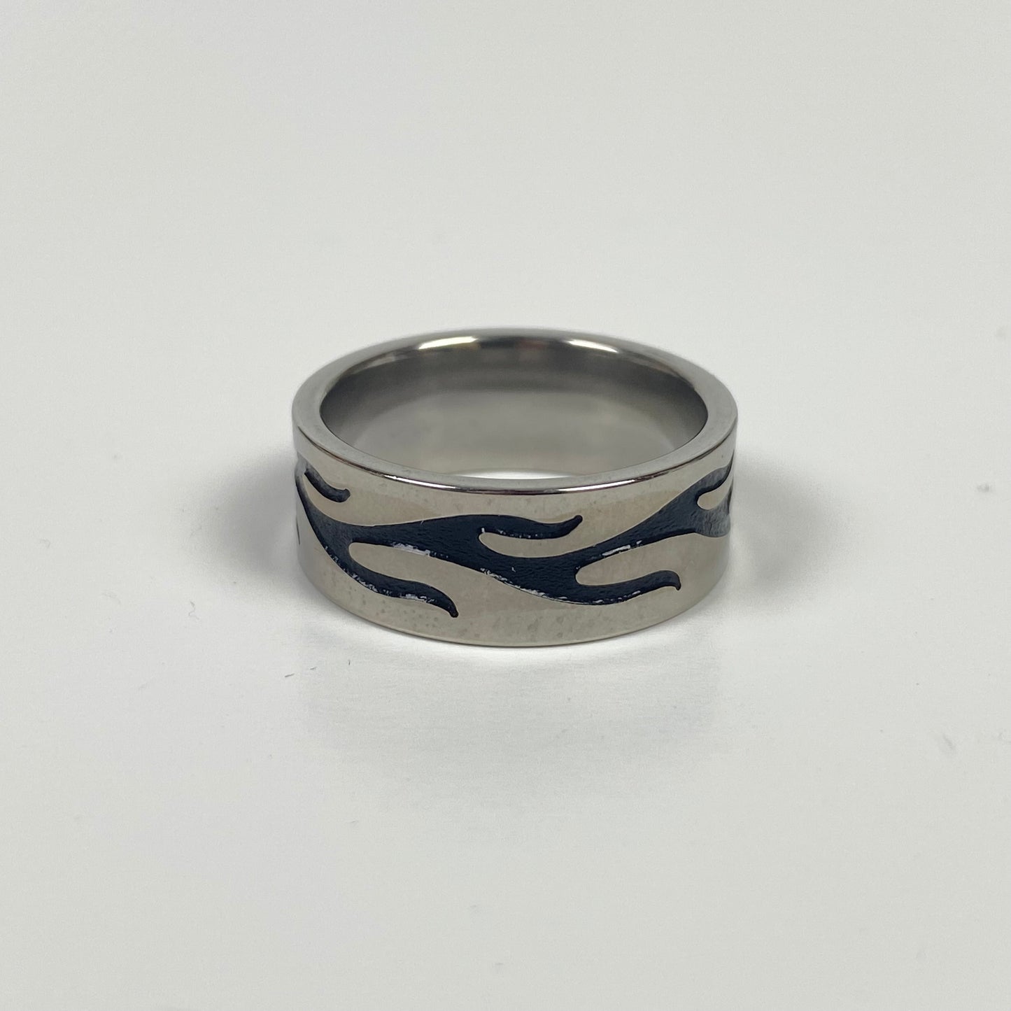 Retro Flame Ring Silver