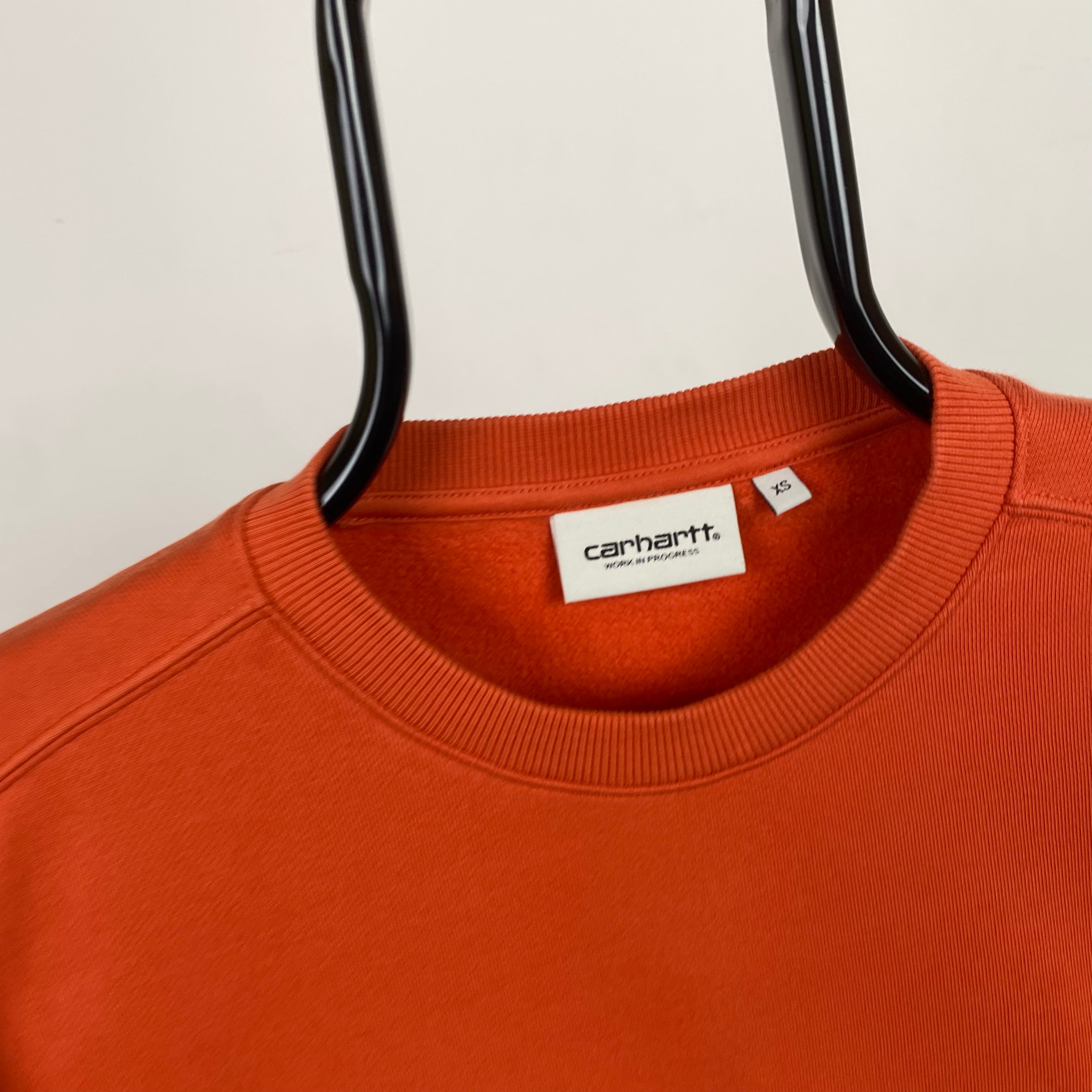 Retro Carhartt Sweatshirt Orange XS