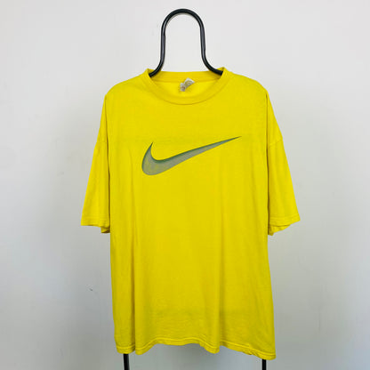 90s Nike Swoosh T-Shirt Yellow XXL