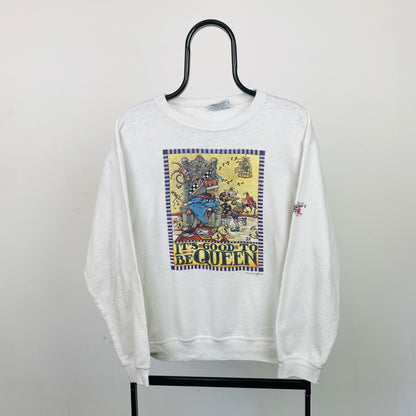 Retro 90s Queen Sweatshirt White Large