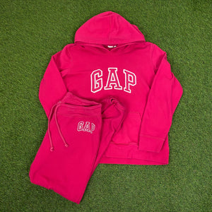 00s Gap Tracksuit Set Hoodie + Joggers Pink Small