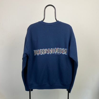 Retro 90s Surf Sweatshirt Blue Large