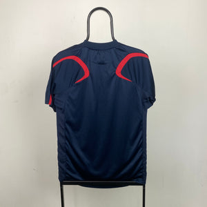 Retro Umbro England Football Shirt T-Shirt Blue Small