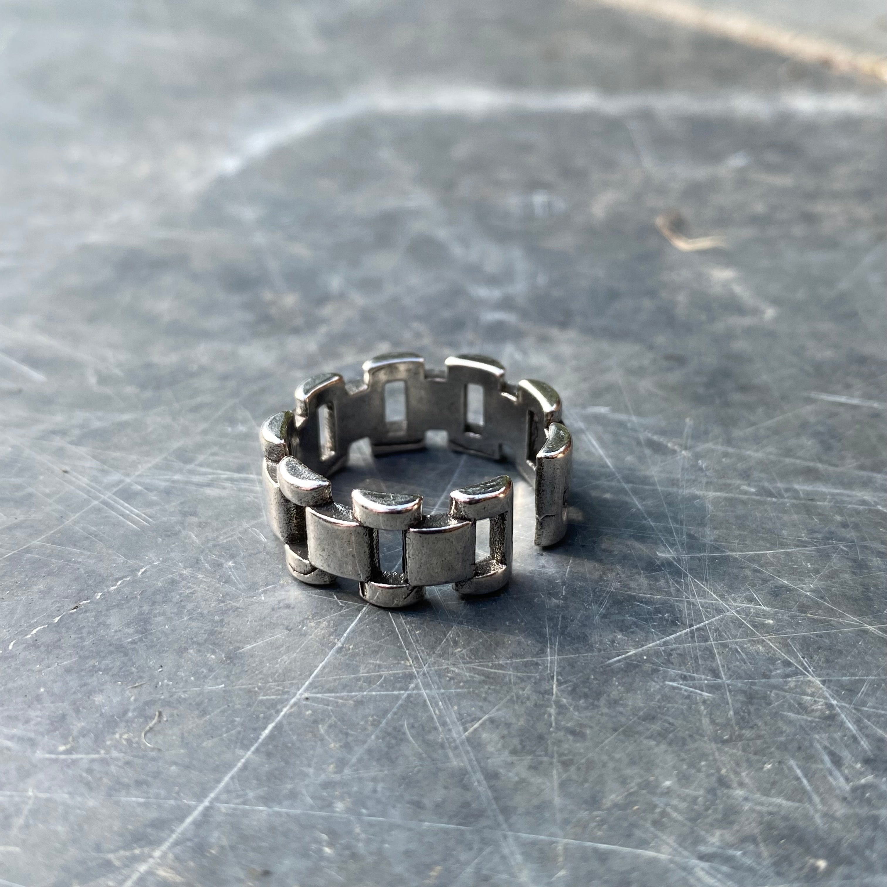 Adjustable Retro Chain Ring Silver