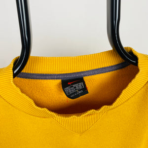90s Nike Cropped Sweatshirt Yellow Large