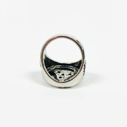 Vintage Retro Rune Signet Ring Silver