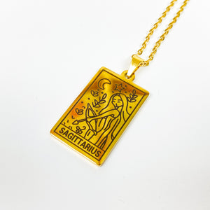 Sagittarius Zodiac Star Sign Necklace Chain Gold