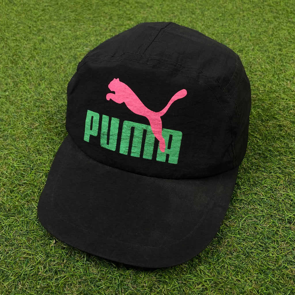Retro 90s Puma Nylon Snapback Hat Black