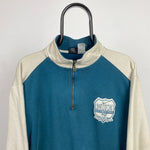 90s Nike 1/4 Zip Sweatshirt Blue Medium
