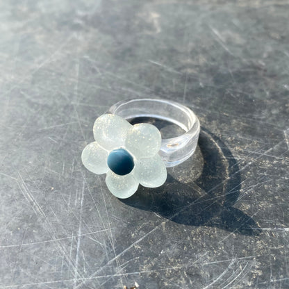 Retro Chunky Flower Ring Set