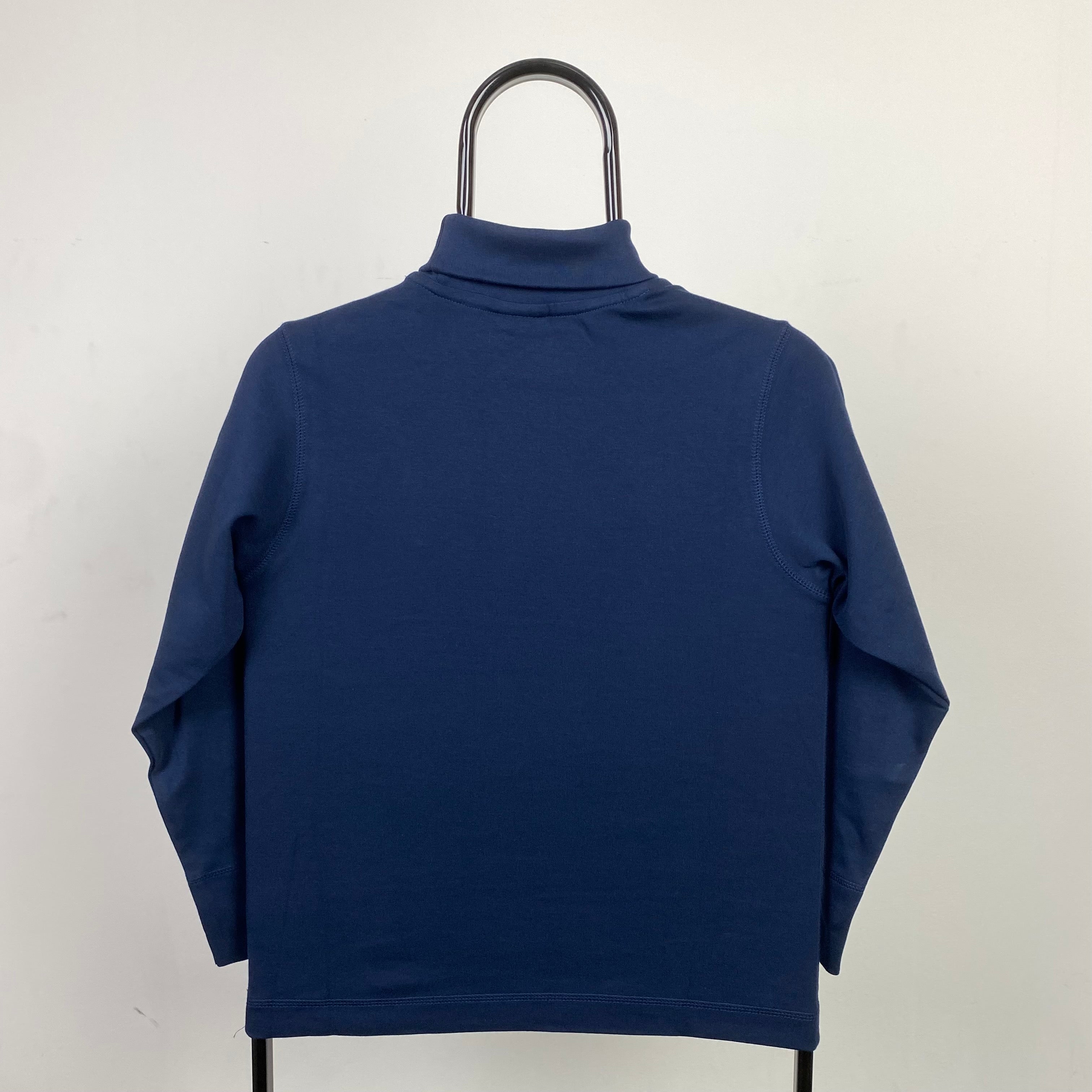 90s Nike Mock Neck Sweatshirt Blue Small