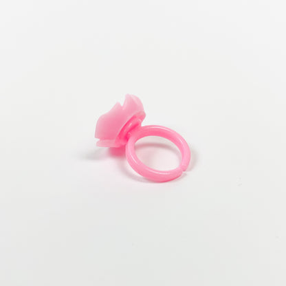 Vintage Retro Adjustable Flower Ring Pink