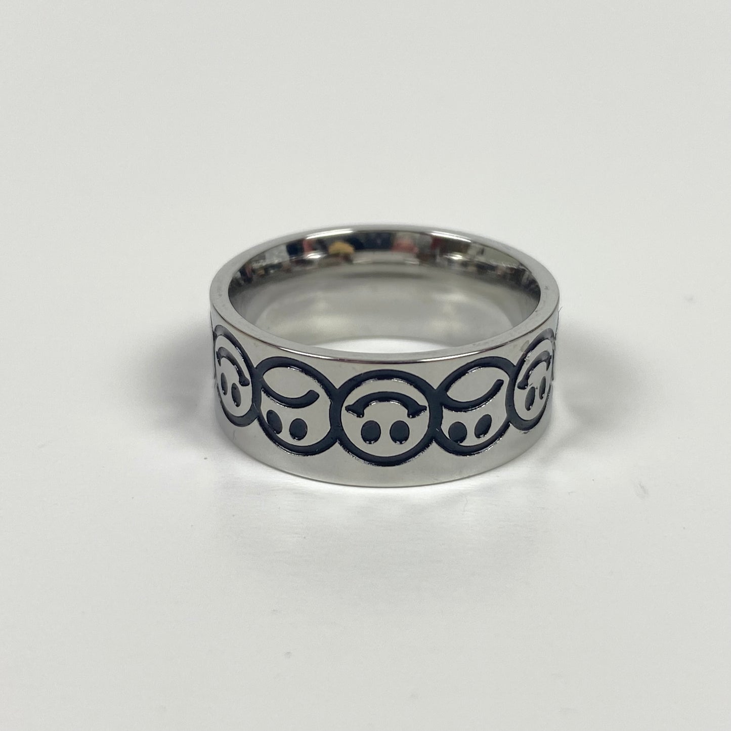 Retro Happy Sad Ring .925 Silver