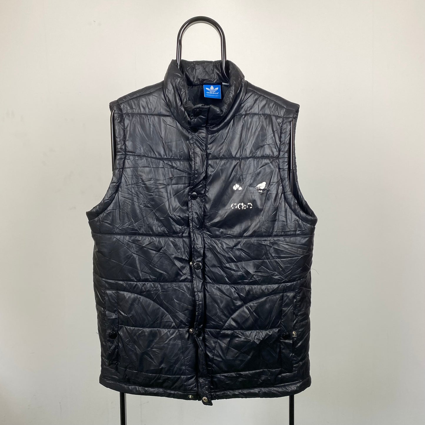 Vintage Adidas Gilet Puffer Jacket Black Medium