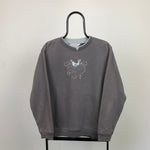 Retro 90s Bird Sweatshirt Grey Large