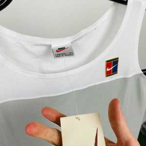 Vintage Nike Challenge Court Sports Bra Vest T-Shirt White Medium