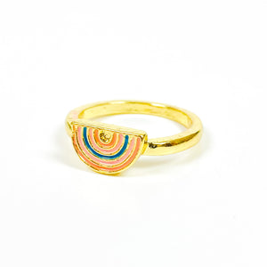 Vintage Rainbow Band Ring Gold