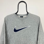 90s Nike Swoosh Sweatshirt Grey XS
