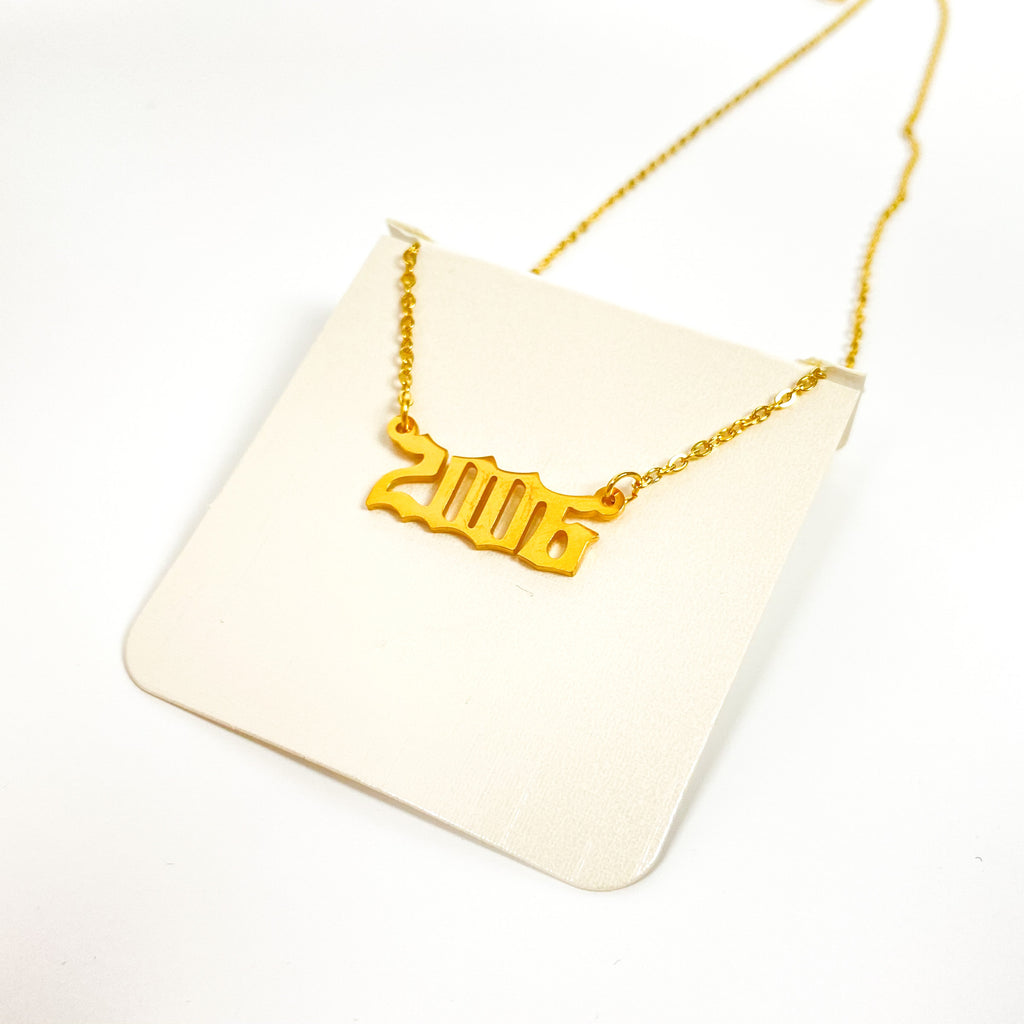 2006 Birth Year Necklace Chain Gold