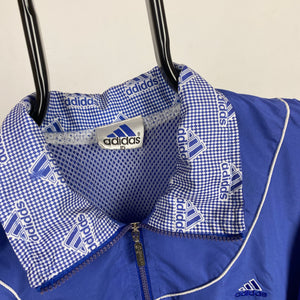 90s Adidas Windbreaker Jacket Blue Large