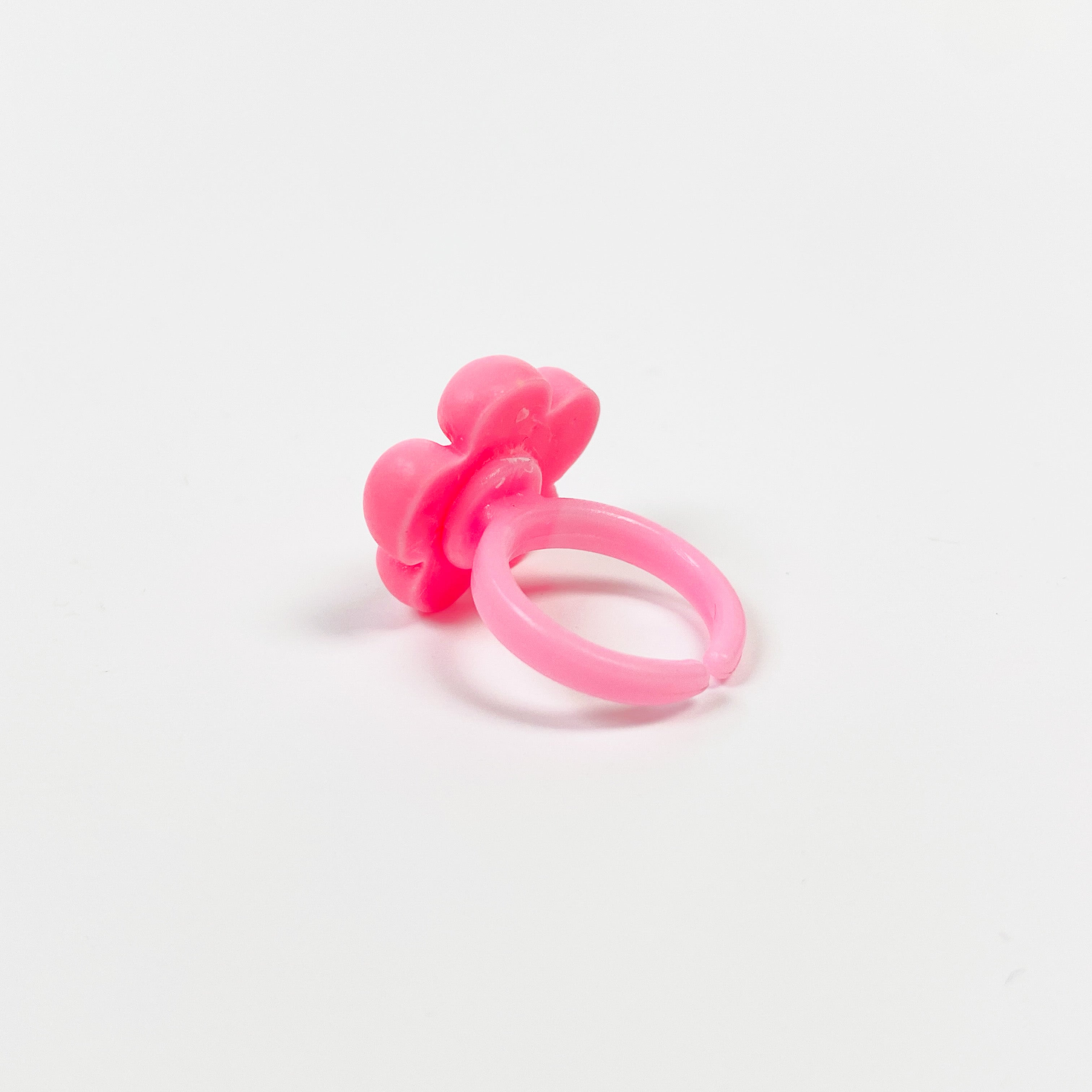 Vintage Retro Adjustable Flower Ring Pink