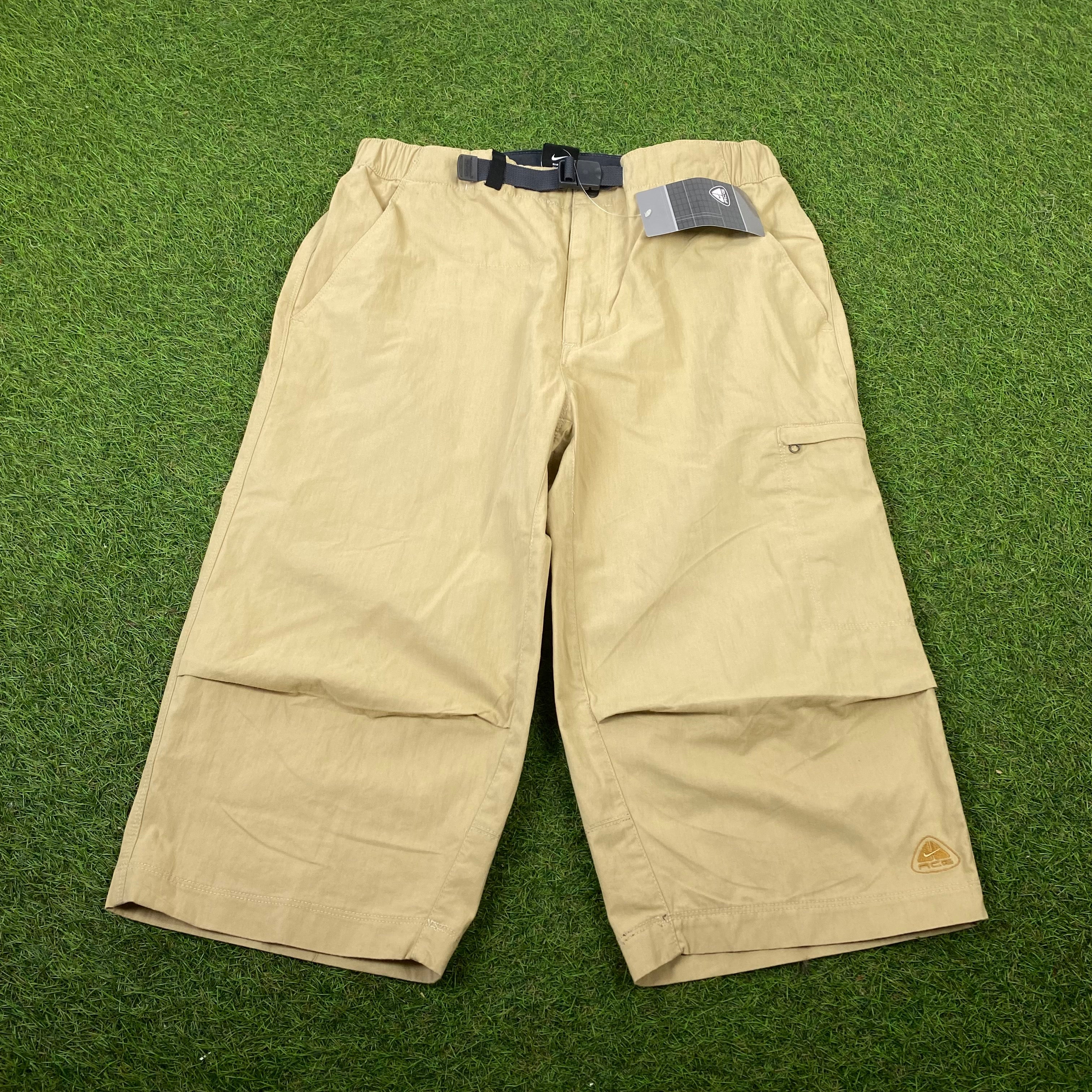 90s Nike ACG Belted Cargo Shorts Brown XL