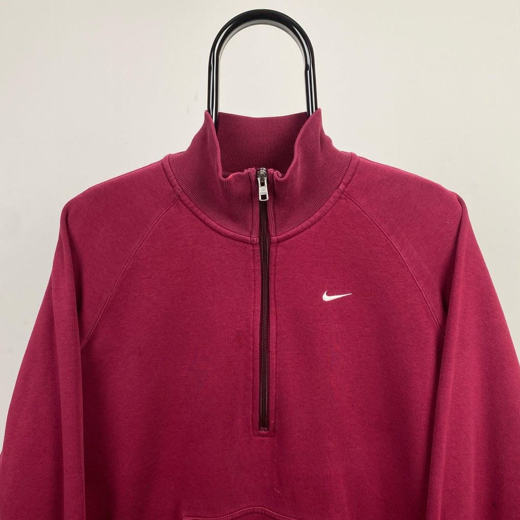 00s Nike 1/4 Zip Sweatshirt Red XL