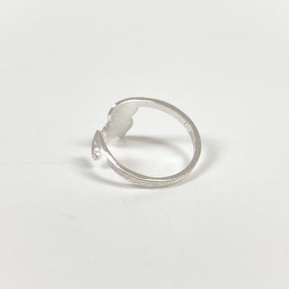 Vintage Adjustable Cat Ring Silver