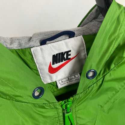 90s Nike Waterproof Cagoule Windbreaker Jacket Green Large