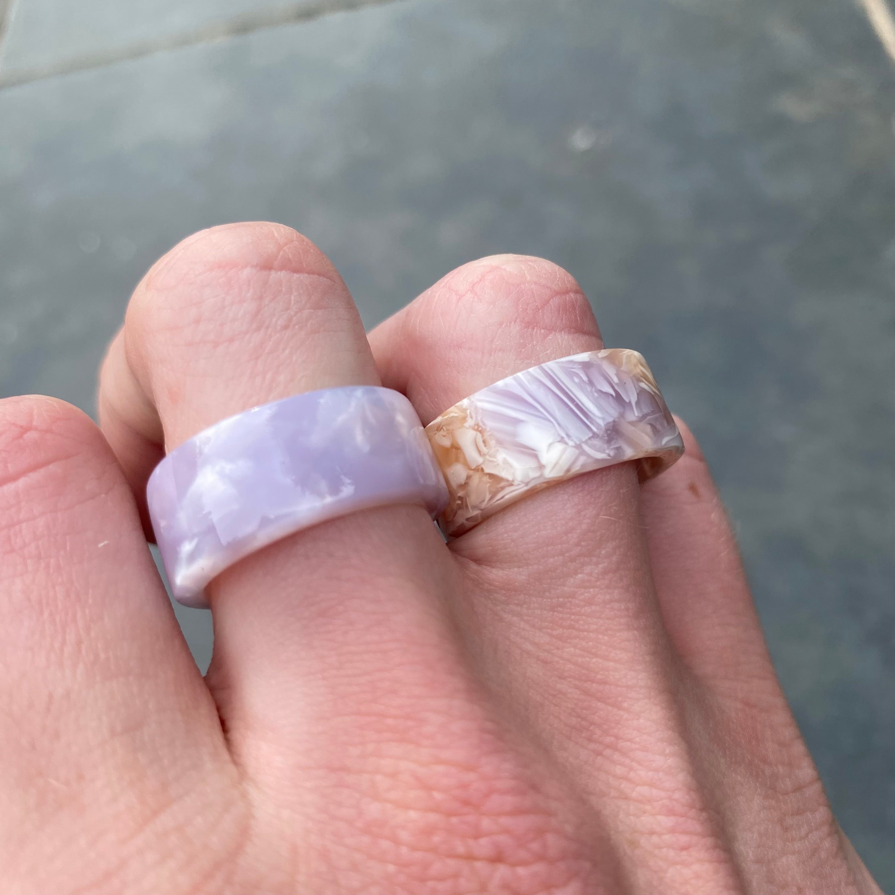 Adjustable Chunky Band Ring Peach/Purple