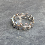 Adjustable Laurel Leaf Ring Silver