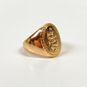 Vintage Snake Signet Ring Gold