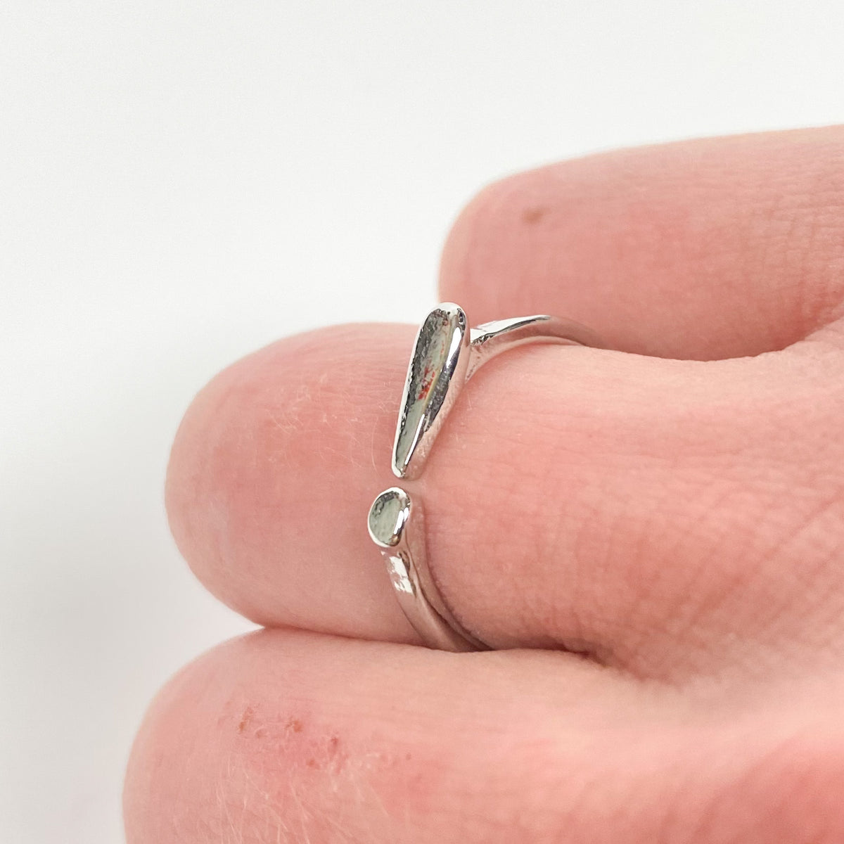 Js Mark On Rings Vintage Adjustable Exclamation Mark Ring Silver – Clout Closet