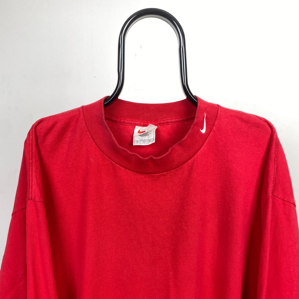 90s Nike Mock Neck Sweatshirt Red XXL