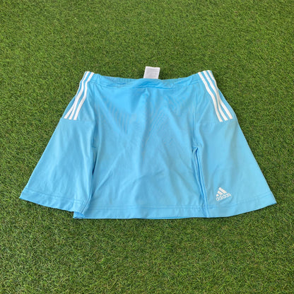 Retro Adidas Tennis Skirt Skort Baby Blue Small UK8