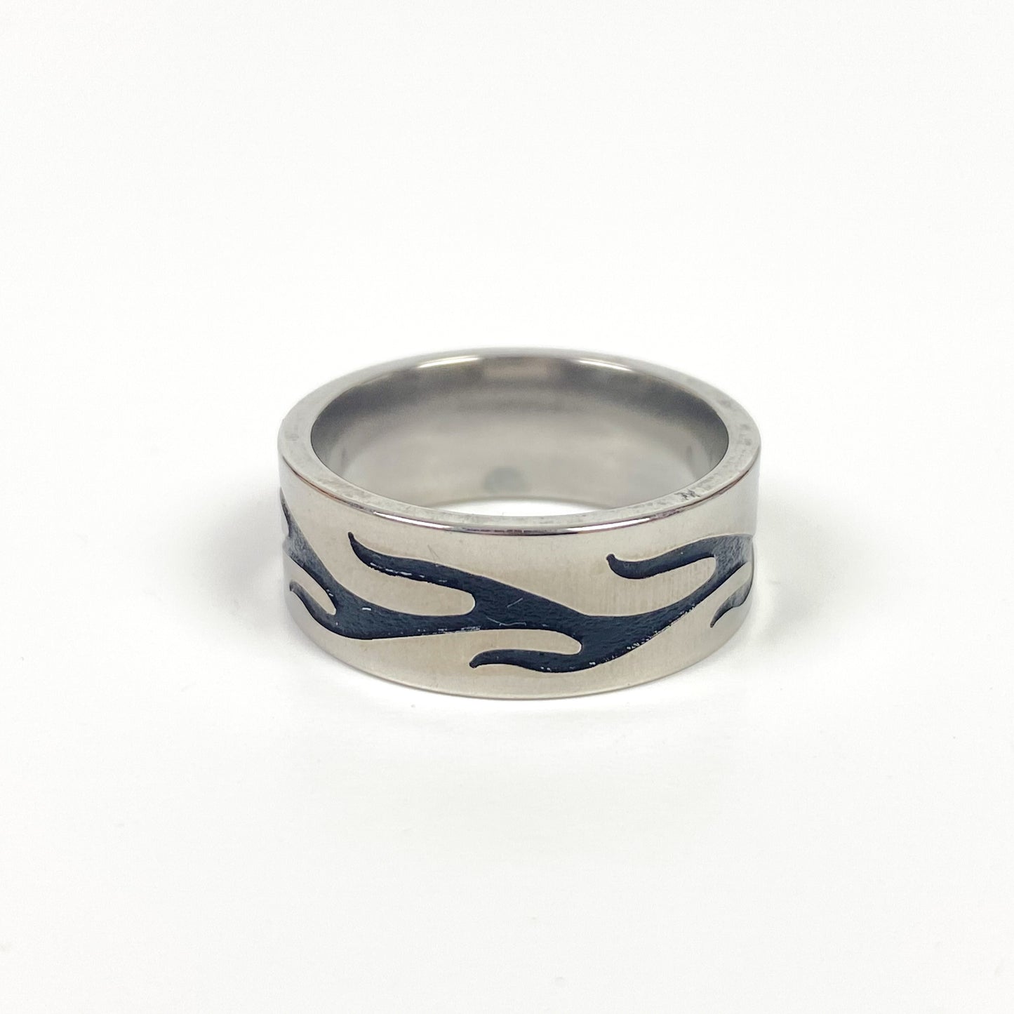 Retro Flame Ring Silver