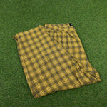Retro 00s Stussy Plaid Trousers Joggers Yellow XS