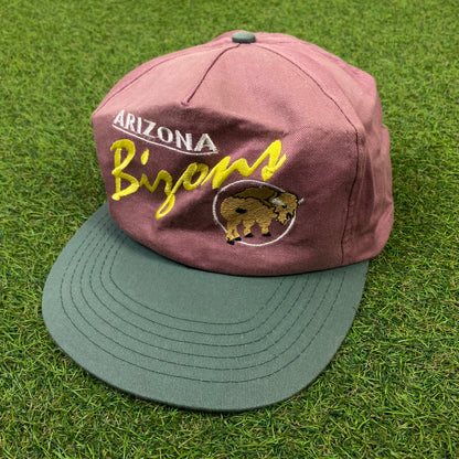 Retro 90s Arizona Bisons Snapback Hat Red