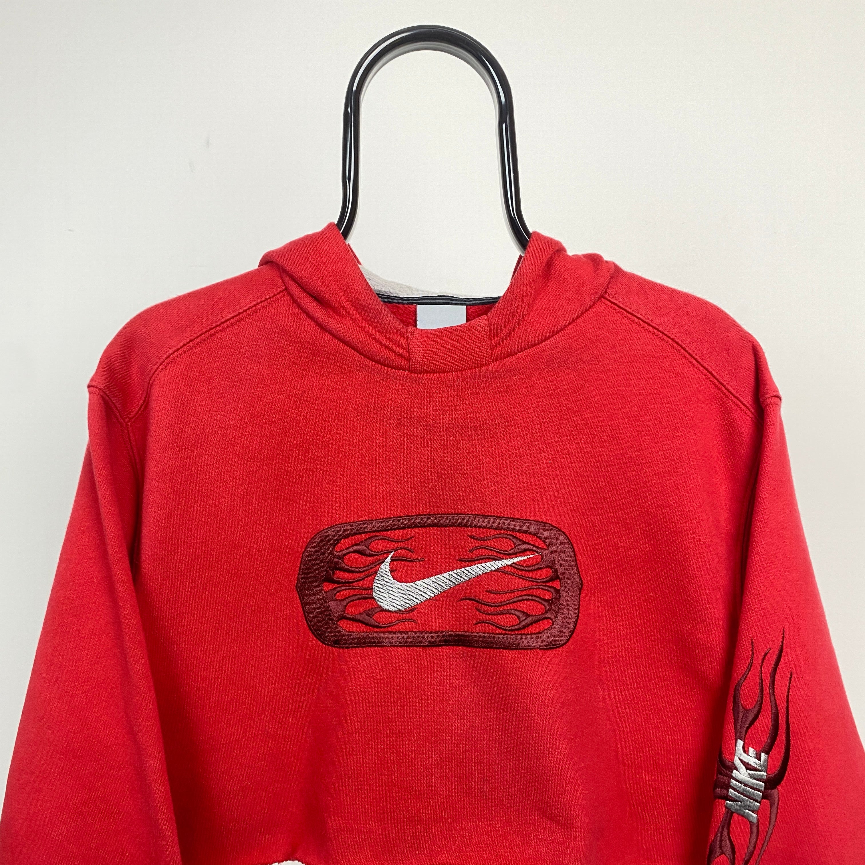 00s Cropped Nike Hoodie Red Large