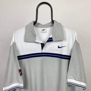 90s Nike Challenge Court Polo T-Shirt Grey XL