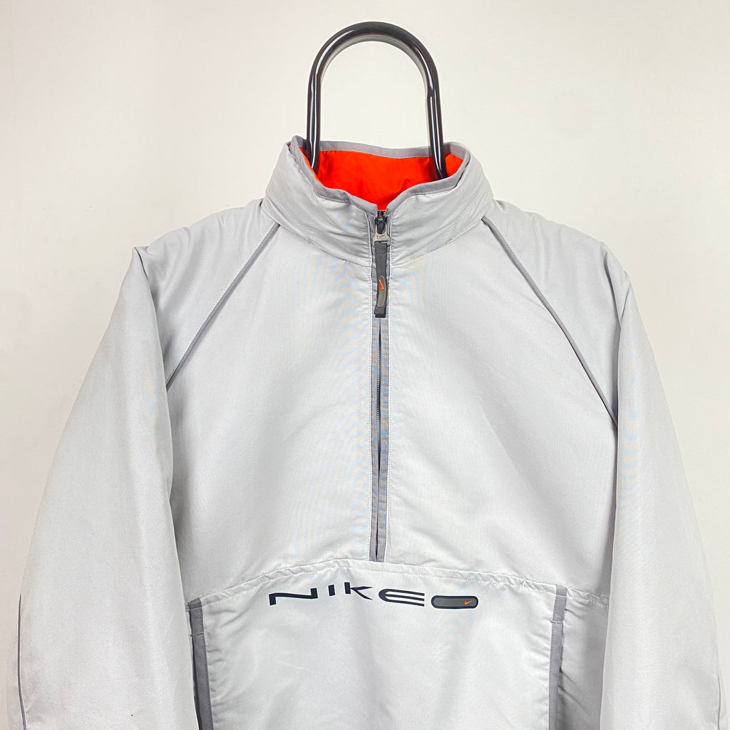 00s Nike 1/4 Zip Windbreaker Jacket Grey Small