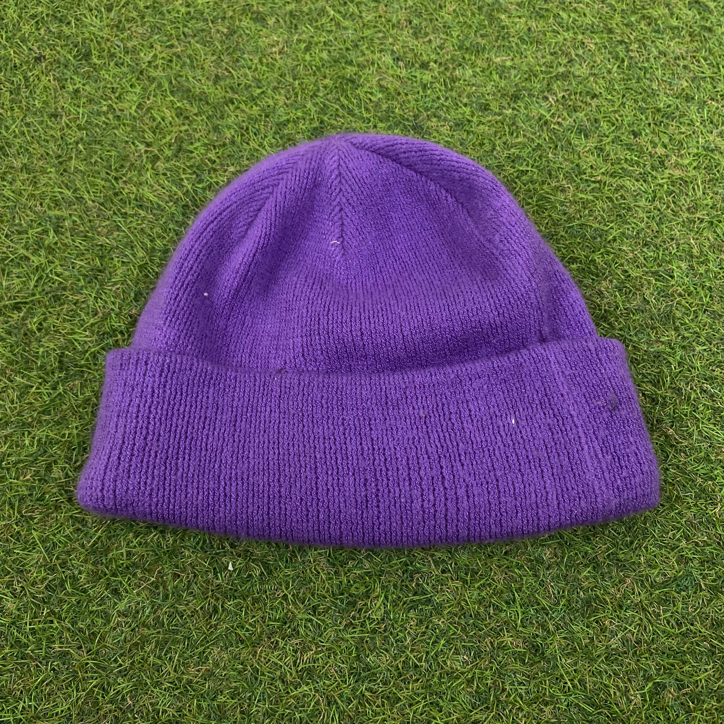 Retro Beanie Hat Purple