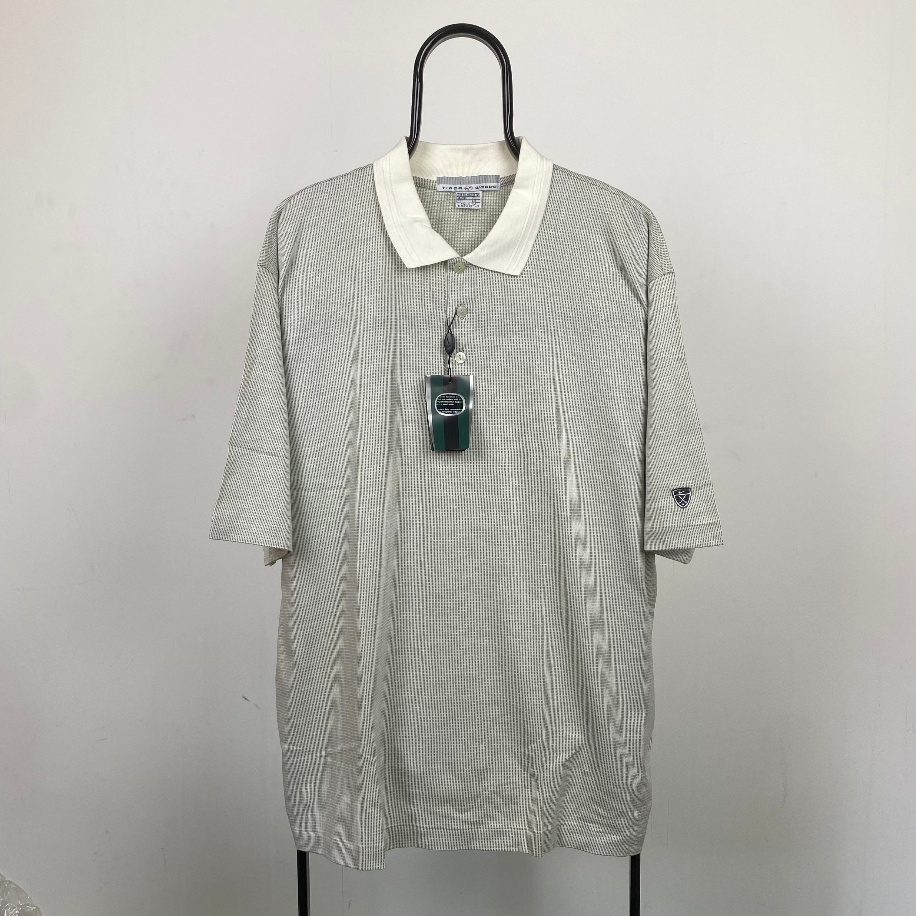 90s Nike Tiger Woods Golf Polo T Shirt Grey XXL Clout Closet