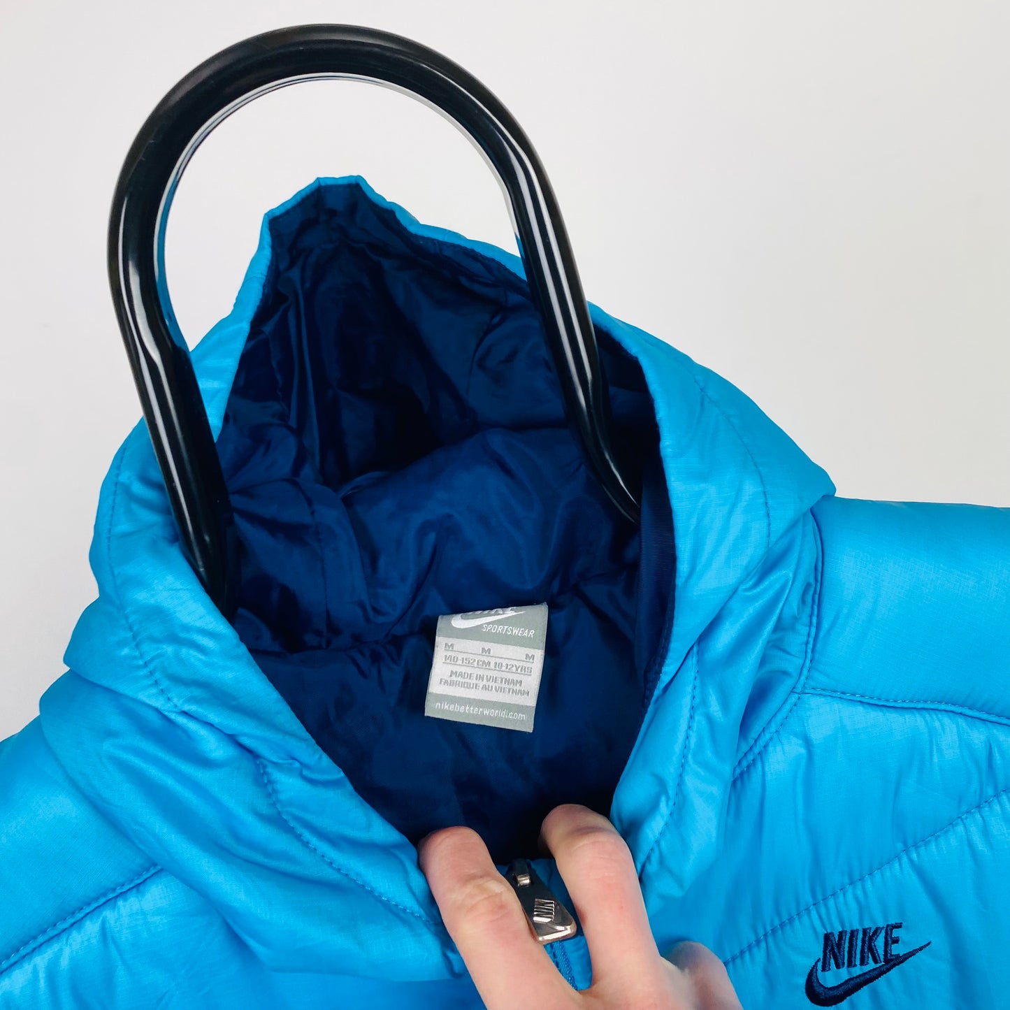 Vintage Nike Puffer Gilet Jacket Blue XS