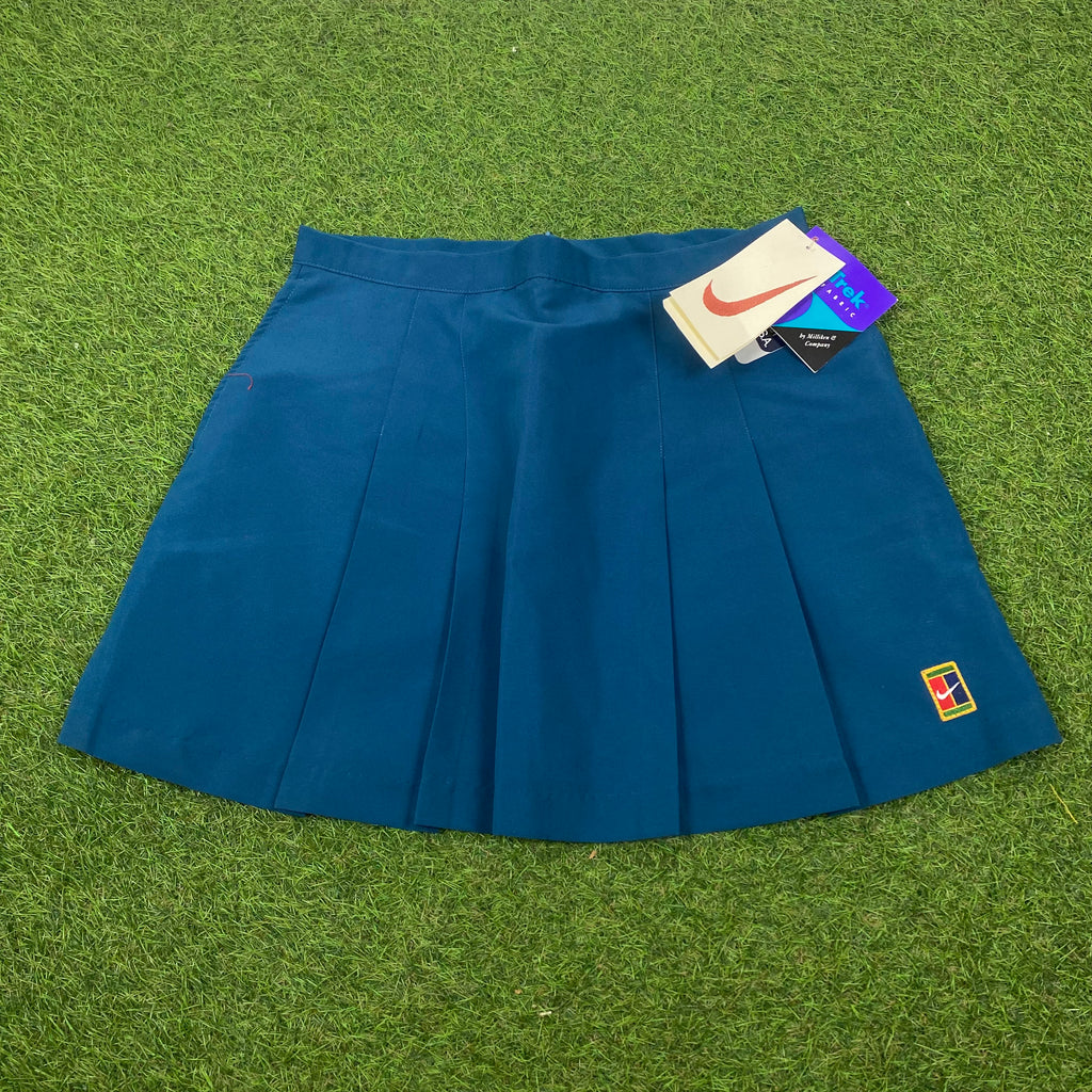 Vintage Nike Pleated Skirt With Pockets Blue Large