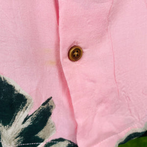 00s Retro Stussy Button Up Shirt T-Shirt Pink Small