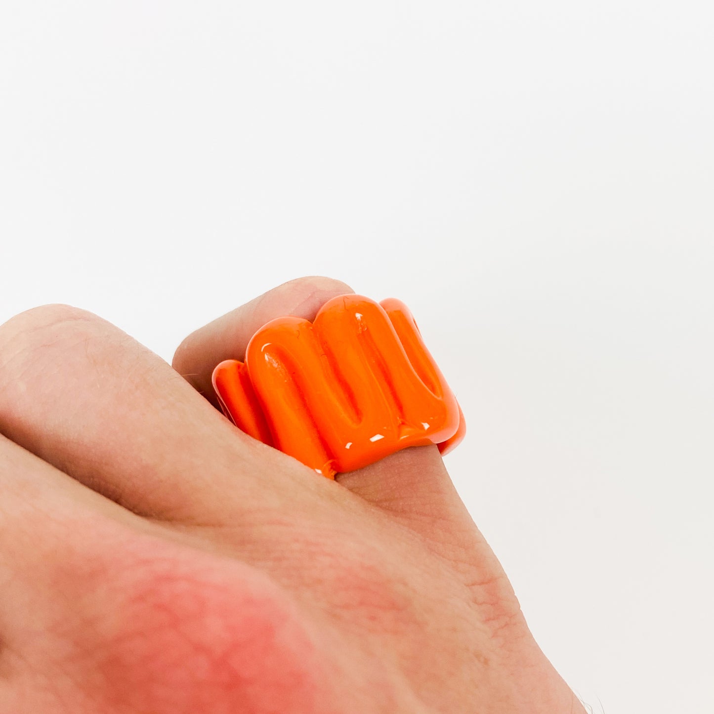 Vintage Retro Chunky Resin Ring Orange